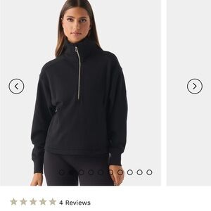 Elegant Black Half-Zip Women's Sweatshirt